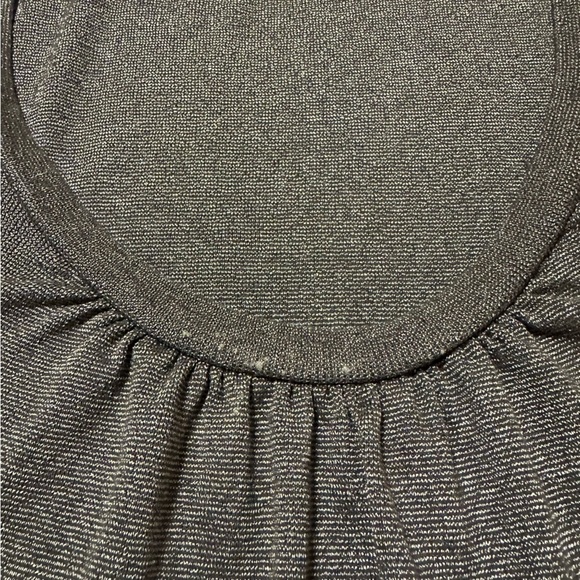 Michael Stars Gunmetal Metallic Silver Gray Shine Top 3/4 Sleeve Shirt Y2K - Picture 9 of 11